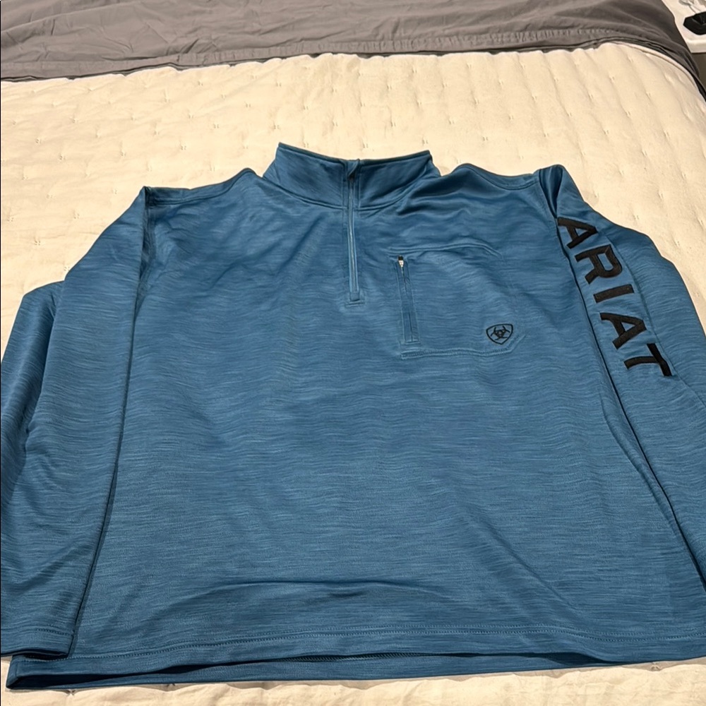 Ariattek men’s Blue Quarter-Zip Pullover sz XL
